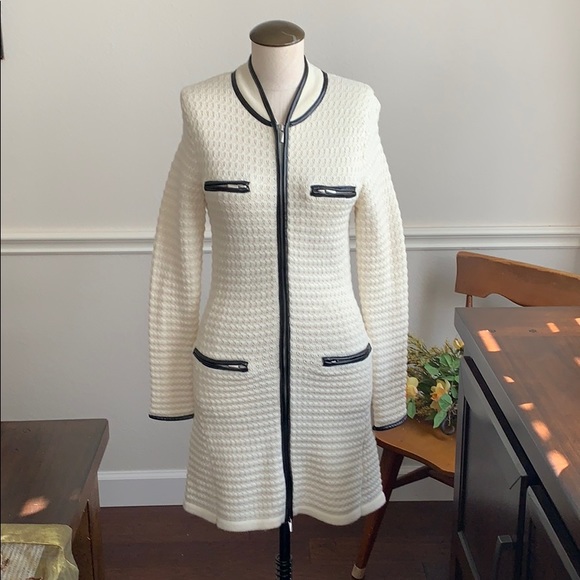 Boston Proper Textured Piped Sweater 